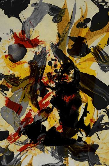 Original Abstract Expressionism Abstract Mixed Media by Luise Eru