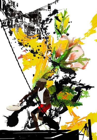 Original Abstract Sport Mixed Media by luise eru