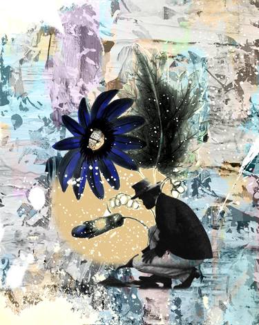 Original Abstract Expressionism Floral Digital by Luise Eru