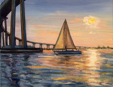 Print of Impressionism Sailboat Paintings by Robert Gerdes