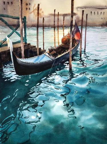 Print of Impressionism Water Paintings by Yevheniia Salamatina