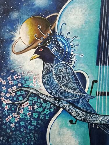 Original Abstract Music Painting by Sreeja S Nair