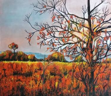 Original Expressionism Landscape Paintings by Sreeja S Nair