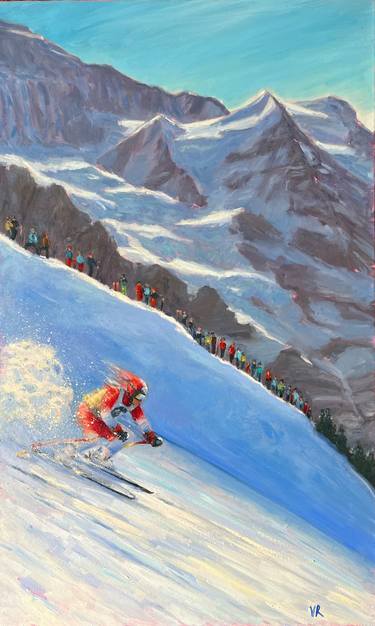 Saatchi Art Artist Victoria Rechsteiner; Paintings, “Downhill: Pro and Fans.” #art
