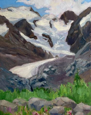 Swiss Alps Glacier Morteratsch pleinair painting thumb