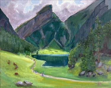 Seealpsee Appenzellerland pleinair painting thumb