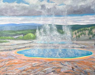 Grand Prismatic Spring oil on canvas thumb