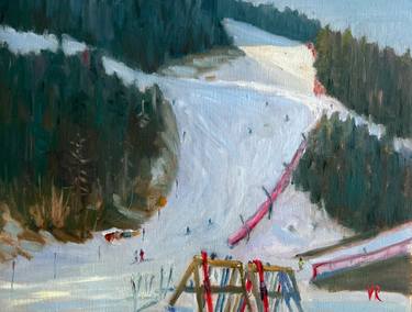 Black slope pleinair oil painting thumb