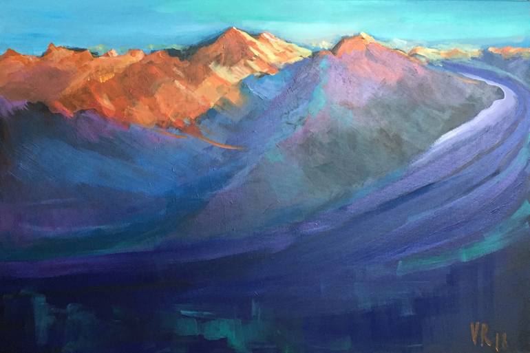 Print of Expressionism Landscape Painting by Victoria Rechsteiner