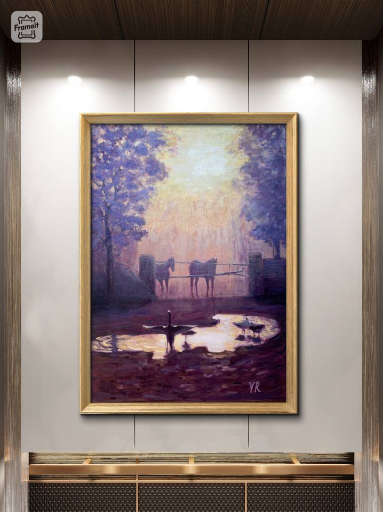 Original Folk Animal Painting by Victoria Rechsteiner