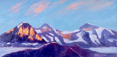 Eiger, Monch and Jungfrau abstract  original oil thumb