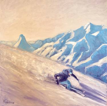 Original Abstract Ski Time Oil thumb