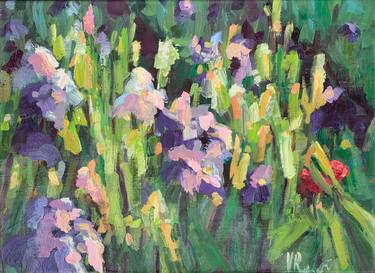 Absrtact Irises original oil on canvas thumb