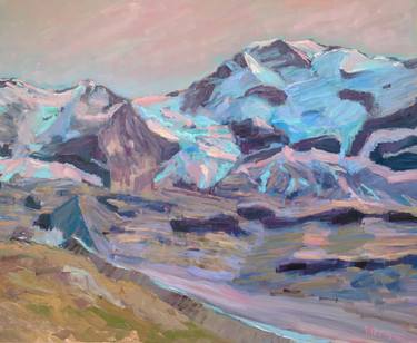 Abstract Mount Jungfrau oil on canvas thumb