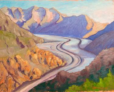 Expressive Aletsch glacier oil on canvas thumb