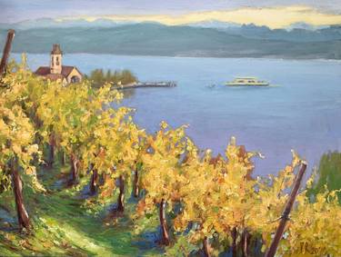 Golden vineyard oil painting thumb