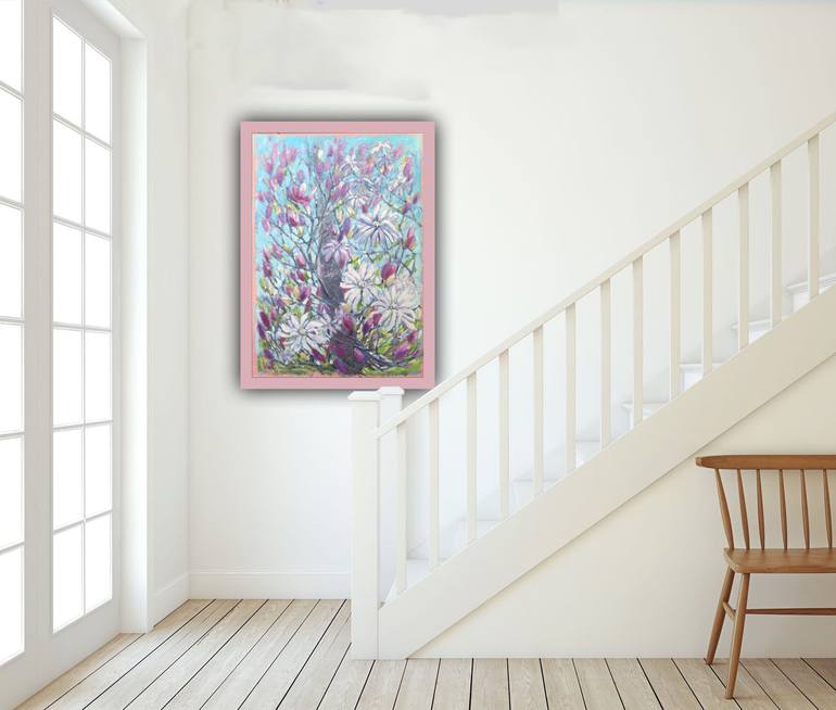 Original Abstract Floral Painting by Victoria Rechsteiner