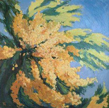 Spring whirlwinds of mimosa oil on canvas thumb