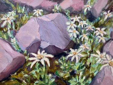 Edelweisses plein air painting thumb