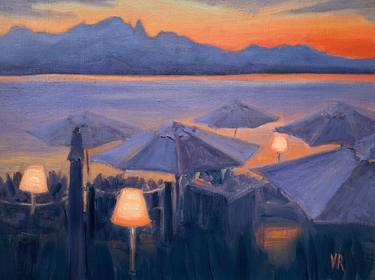Sunset (Lake of Thun) oil on canvas thumb