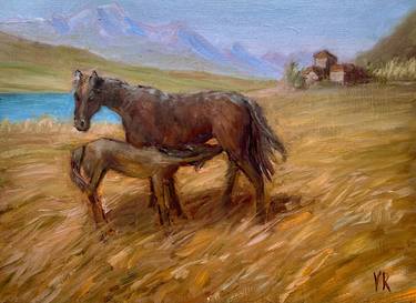 Print of Impressionism Horse Paintings by Victoria Rechsteiner