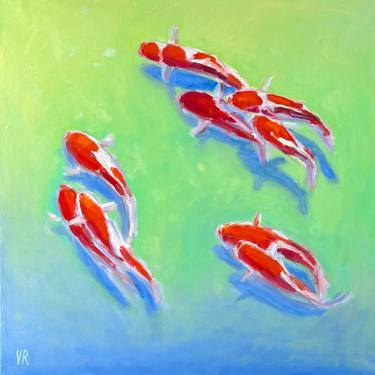 Original Expressionism Fish Paintings by Victoria Rechsteiner