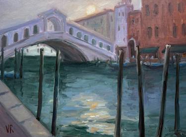 Ponte di Rialto Venice plein ar painting thumb