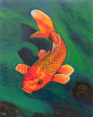 Original Impressionism Fish Paintings by Lina Sokolovska