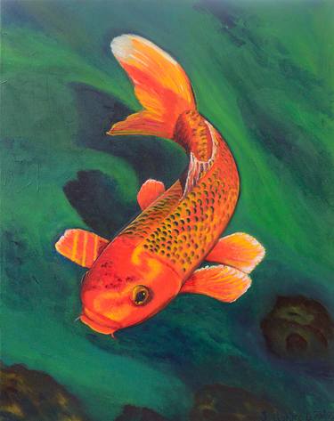 Print of Impressionism Fish Paintings by Lina Sokolovska