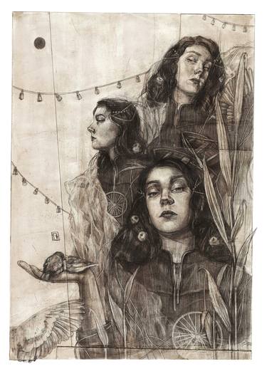 Print of Portrait Drawings by Polina Kharlamova