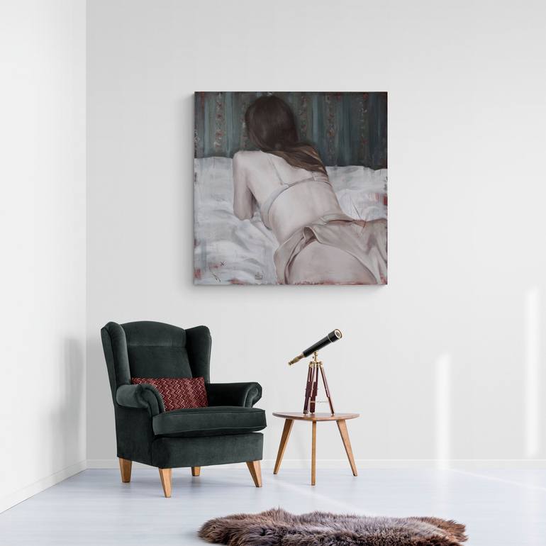 Original Figurative Nude Painting by Polina Kharlamova