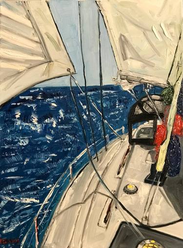 Original Expressionism Boat Paintings by Patricia Nolan-Brown aka Troods