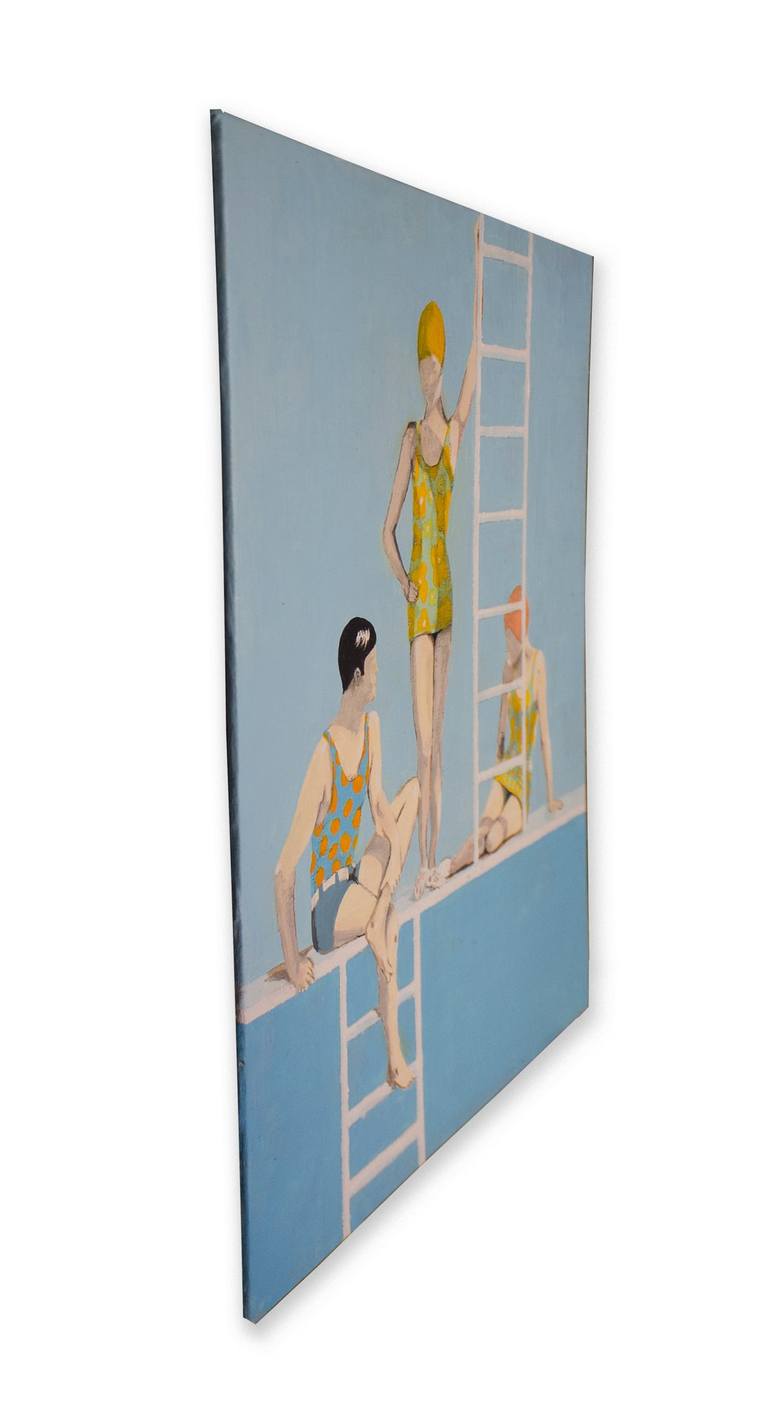 Original Art Deco Sports Painting by Layla Oz Art Studio