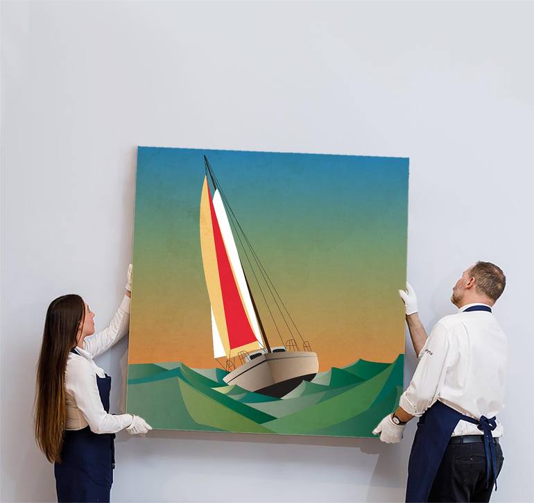 Original Figurative Boat Mixed Media by Layla Oz Art Studio