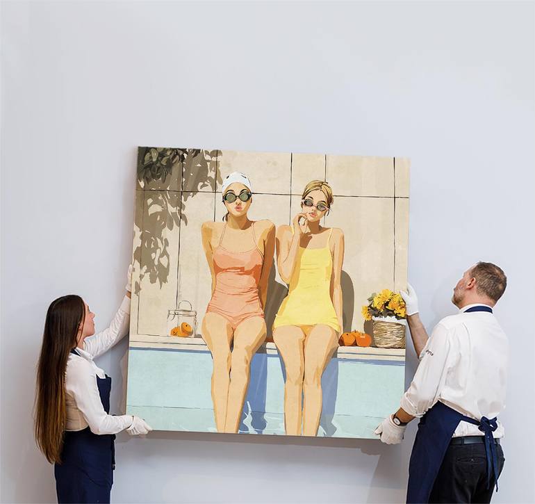 Original Figurative Sports Mixed Media by Layla Oz Art Studio