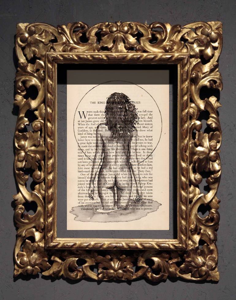 Original Figurative Nude Drawing by Layla Oz Art Studio