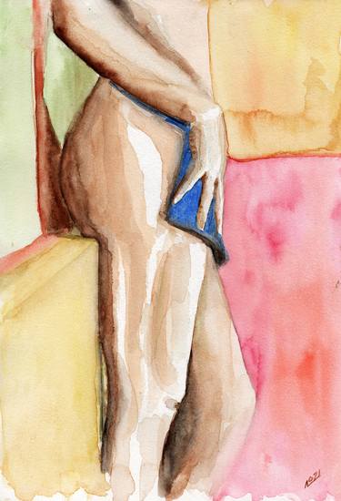 Original Figurative Nude Paintings by Layla Oz Art Studio