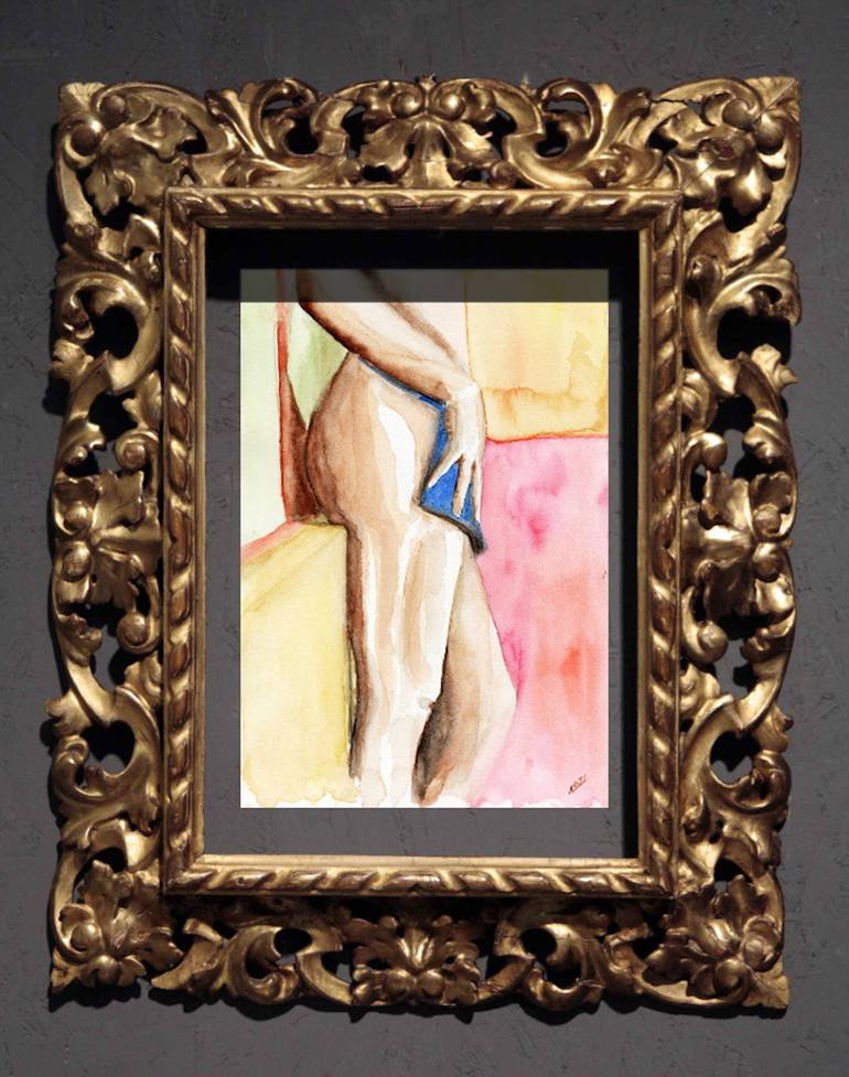 Original Figurative Nude Painting by Layla Oz Art Studio