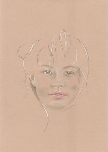 Original Figurative Women Drawings by Layla Oz Art Studio