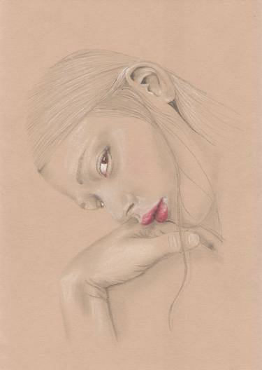 Print of Portrait Drawings by Layla Oz Art Studio
