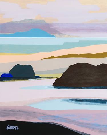 Print of Beach Paintings by Angela Seear