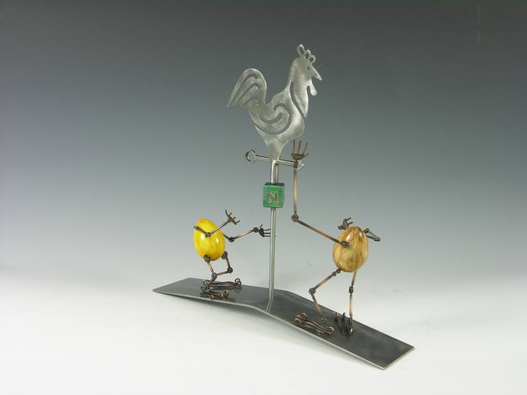 Original Art Deco Humor Sculpture by Tomoaki Orikasa