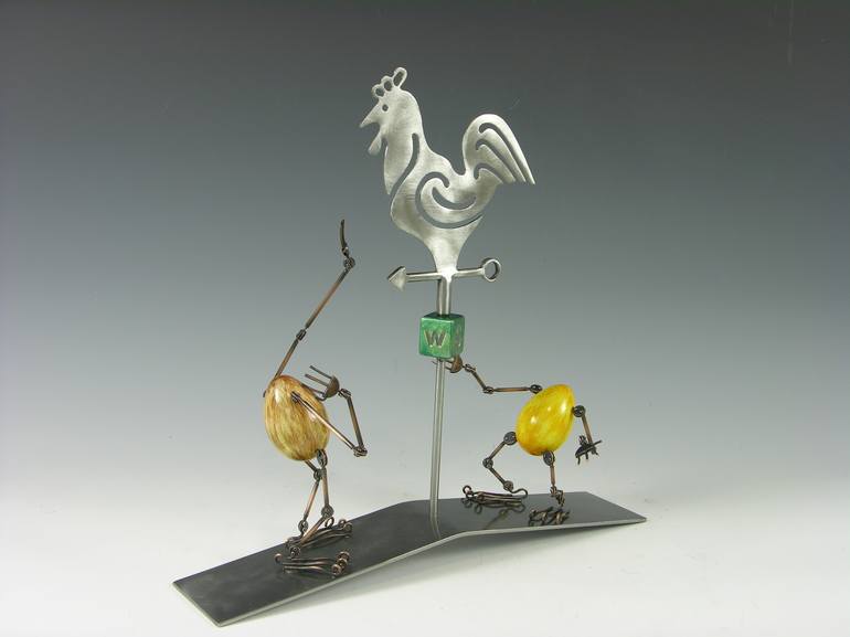 Original Art Deco Humor Sculpture by Tomoaki Orikasa