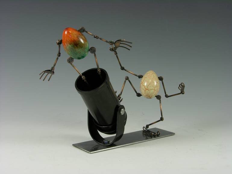 Original Art Deco Humor Sculpture by Tomoaki Orikasa