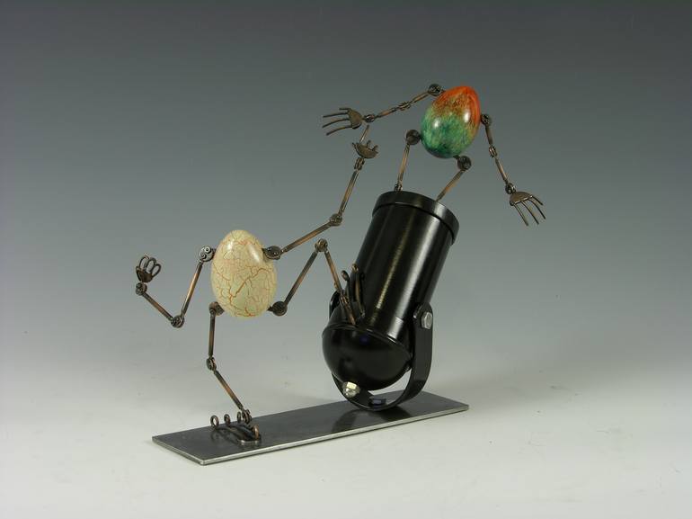 Original Art Deco Humor Sculpture by Tomoaki Orikasa