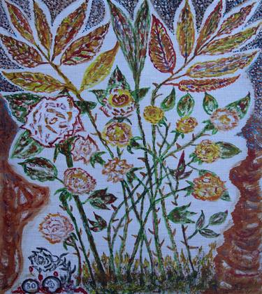 Original Abstract Floral Painting by Gagik Parvanyan