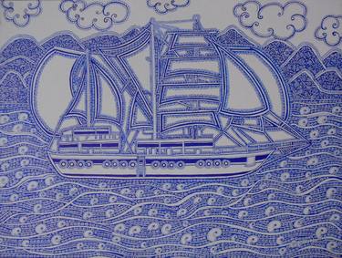Print of Figurative Ship Drawings by Purushottam Agashe