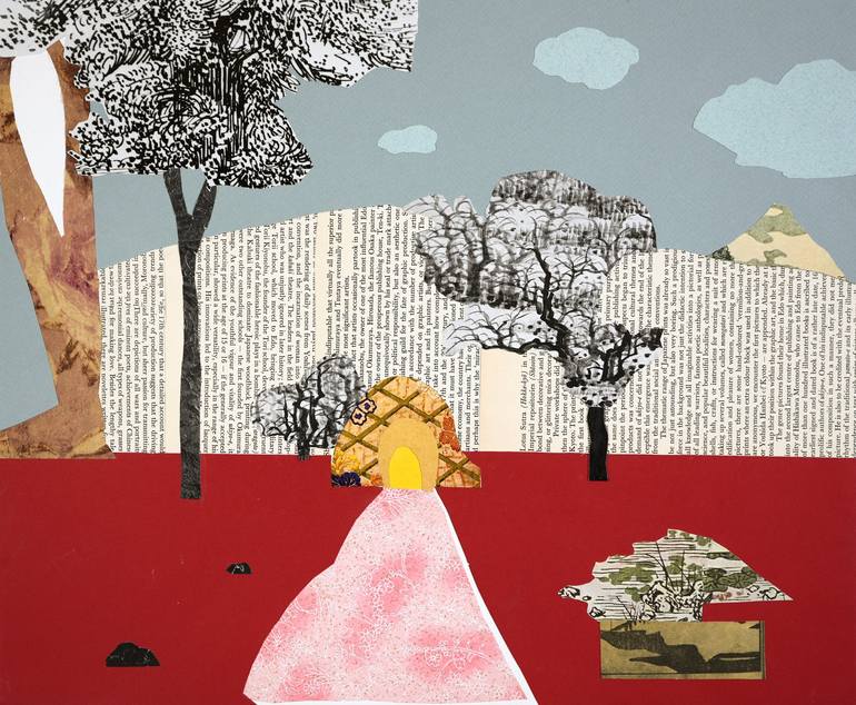 Original Landscape Collage by Lori Markman | Contemporary Art on Cotton Paper | The LIttle House