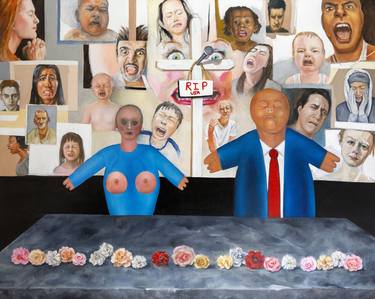 Original Figurative Political Paintings by Lori Markman