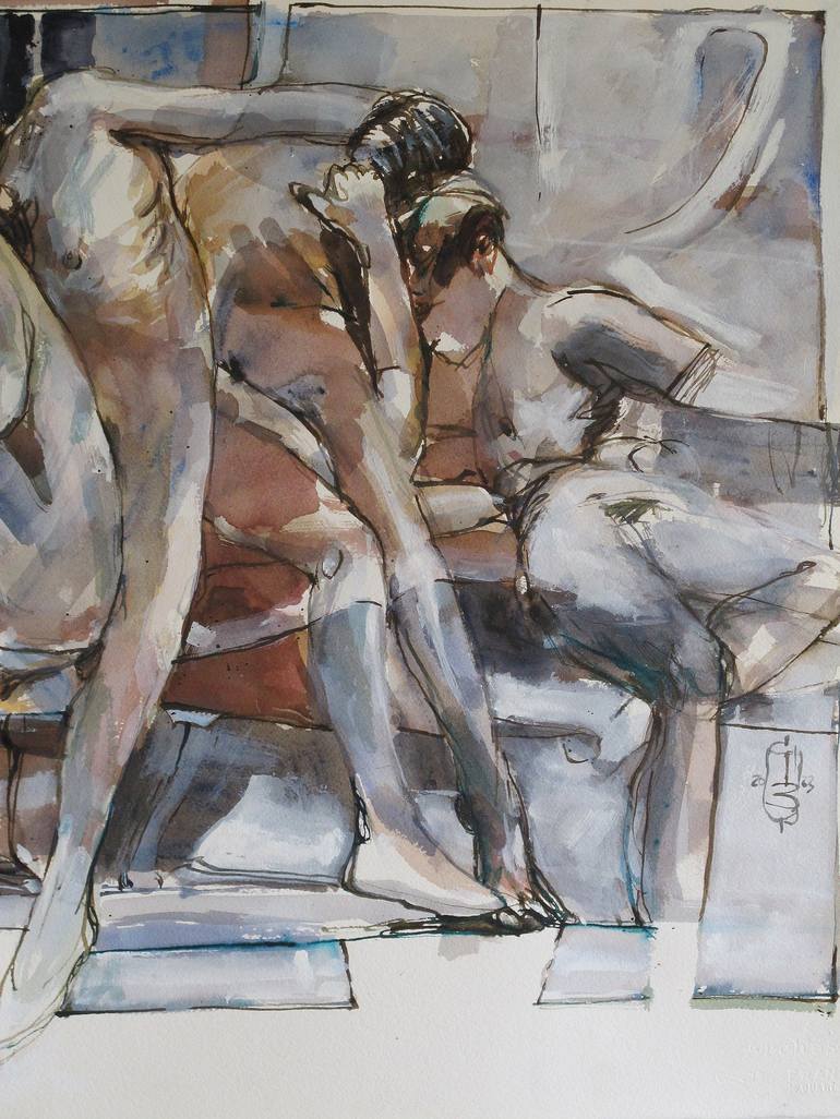 Original Figurative World Culture Drawing by Tony Belobrajdic